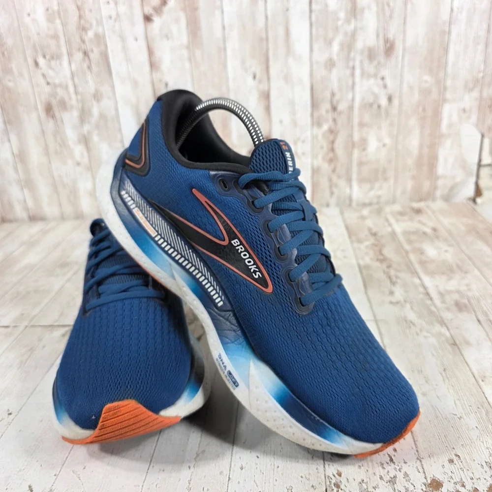 Brooks Glycerin GTS 21 Mens Running Shoes Blue Orange 1104201D474 Size 10